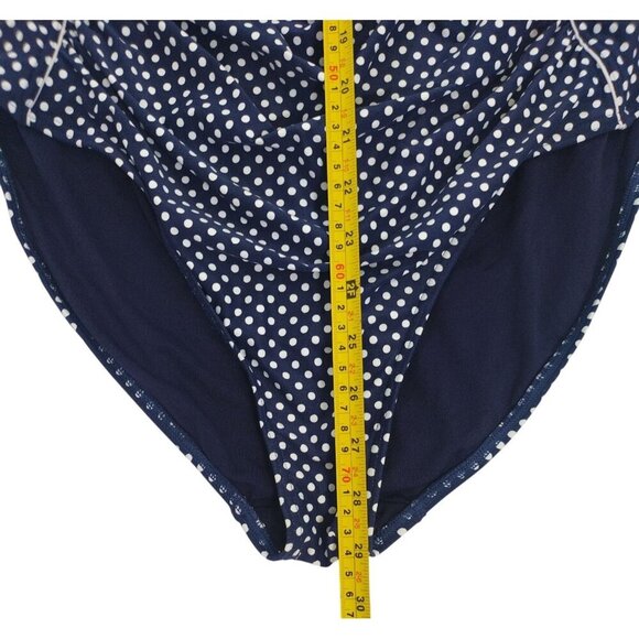 Nip Tuck Swim Women's Navy Polka Dot One-Piece Swimsuit,(16), Adjustable Straps - Picture 8 of 8